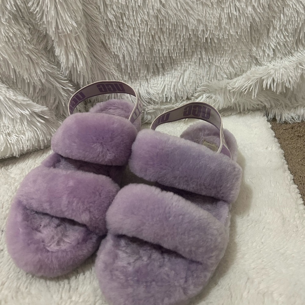 UGG Lavender Fluffy Slippers